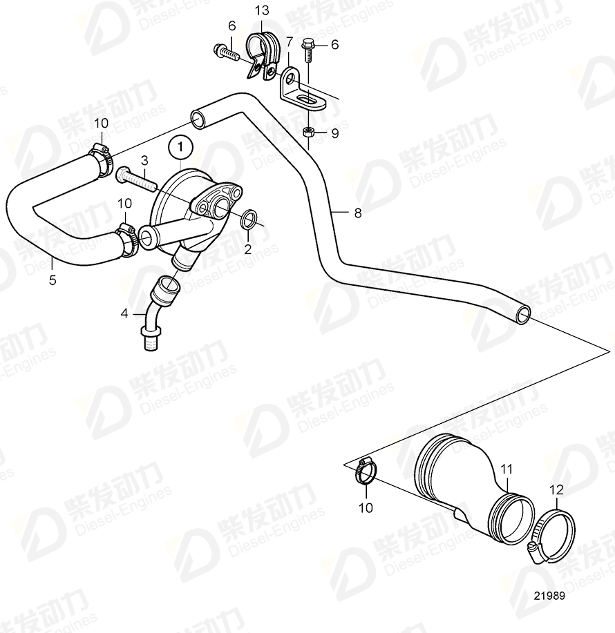 volvo penta Hose clamp 20773425 Drawing volvo penta Hose clamp 20773425 Drawing